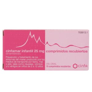 CINFAMAR INFANTIL 25 mg 10 COMPRIMIDOS RECUBIERT