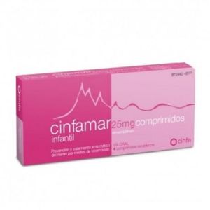 CINFAMAR INFANTIL 25 mg 4 COMPRIMIDOS RECUBIERTO
